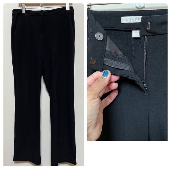 Boston Proper Black Silhouette Straight Leg Pant 32 Inch Inseam Size 10 Long - Picture 9 of 10